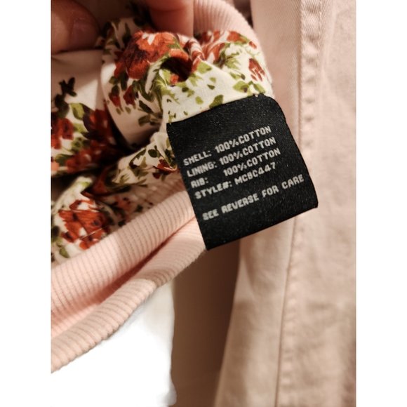 Pink cargo utility jacket with floral print - Picture 4 of 5